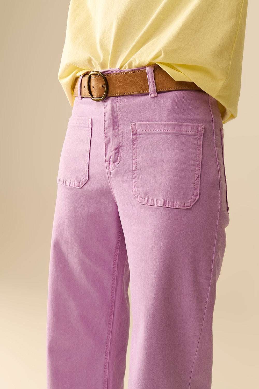 lilac Straight Leg pants With Front Pockets - Jeans