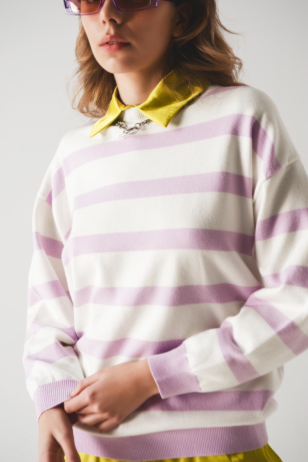 Long purple striped sweater - Jumpers