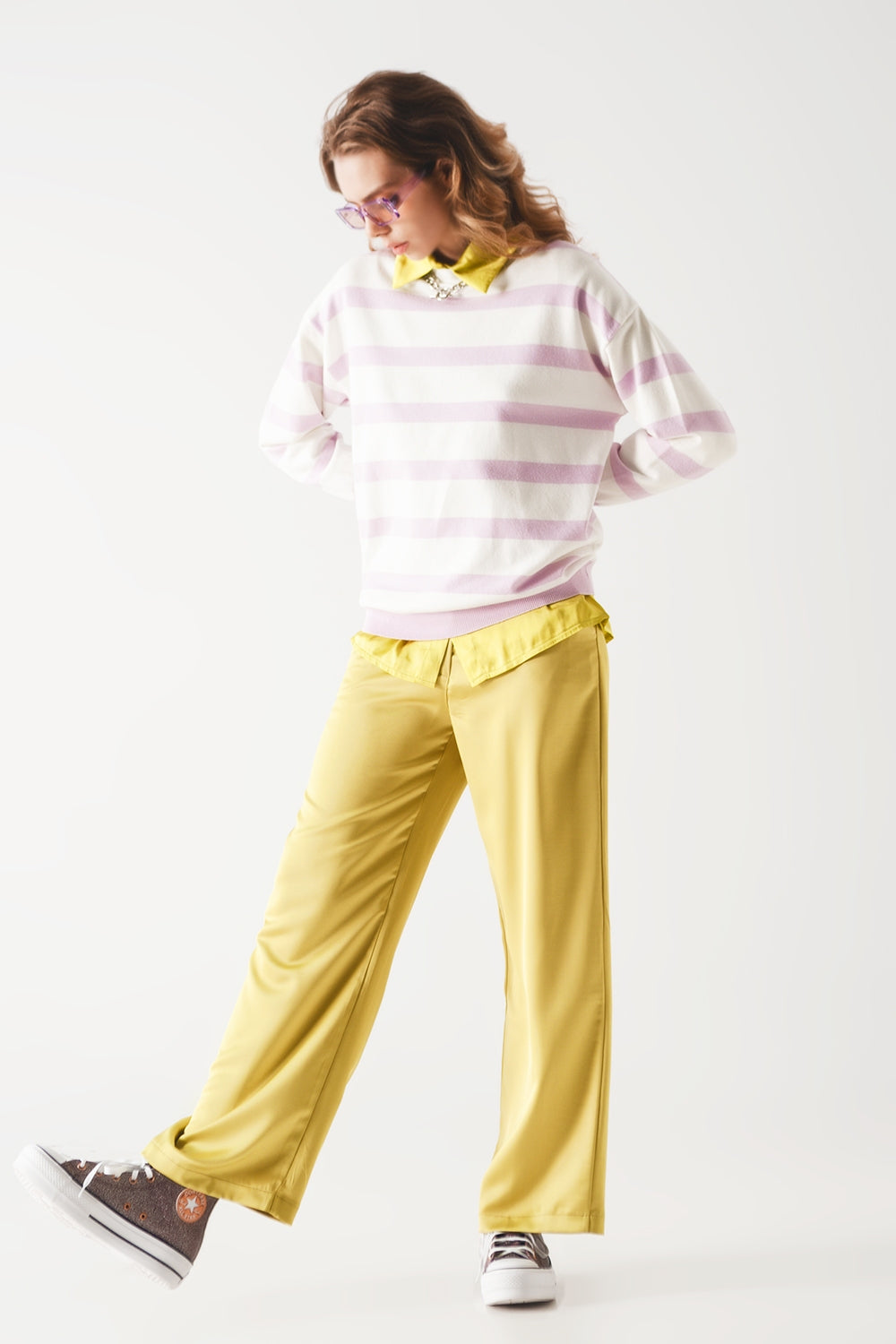 Long purple striped sweater - Jumpers
