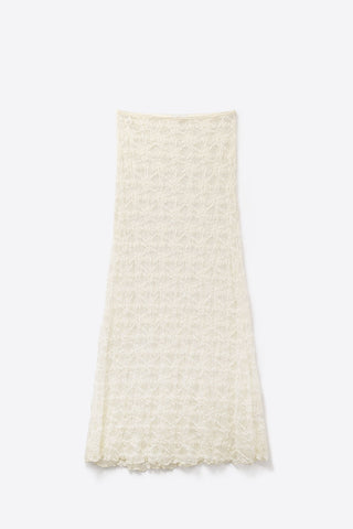 Long Sheer White Bohemian Style Skirt
