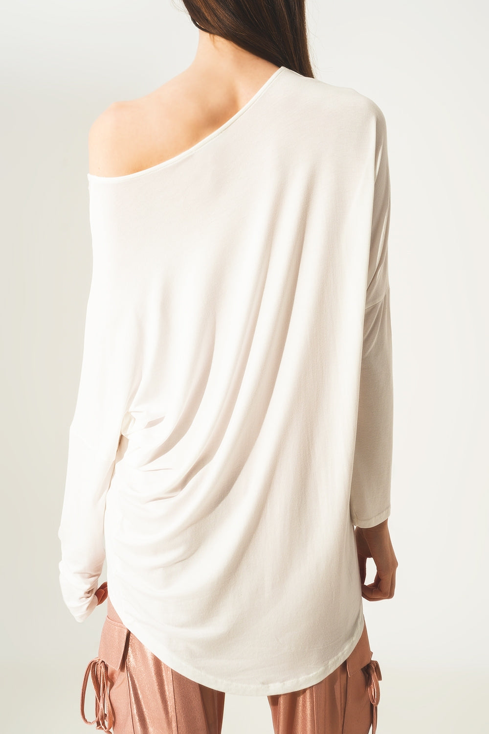 Long sleeve top in modal cream color - Tops