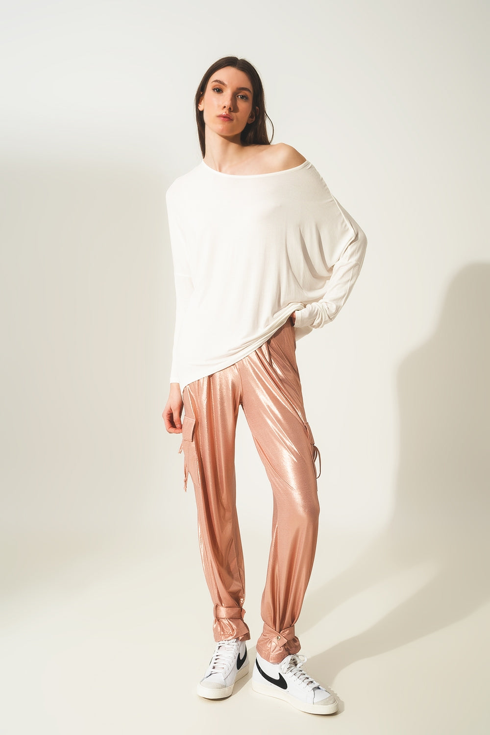 Long sleeve top in modal cream color - Tops
