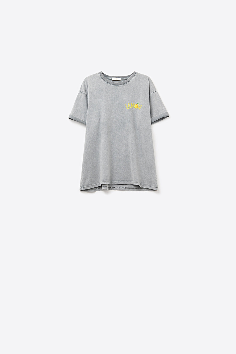Made in Italy wash grey t-shirt with Lemon graphic - T-Shirts