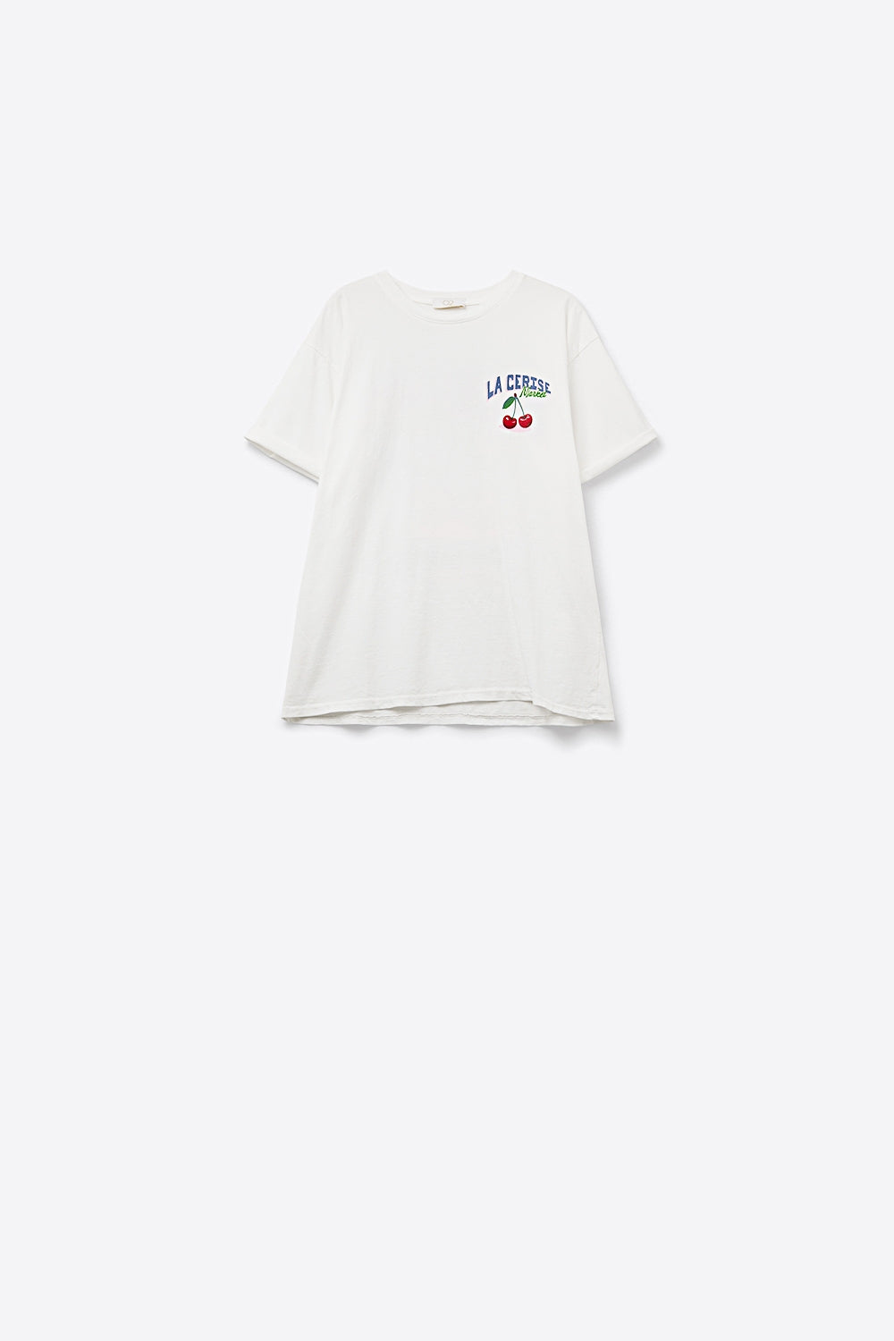 made in italy White T-shirt with La Cerise Market Saint-Tropez graphic - Tops