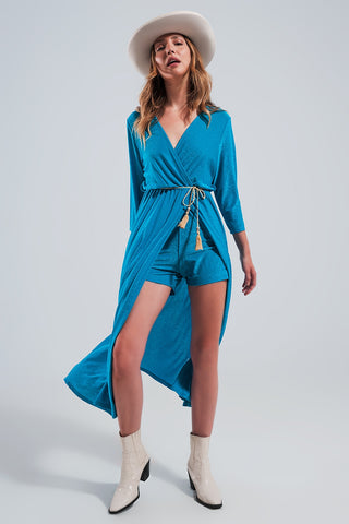 Maxi dress in shimmer blue