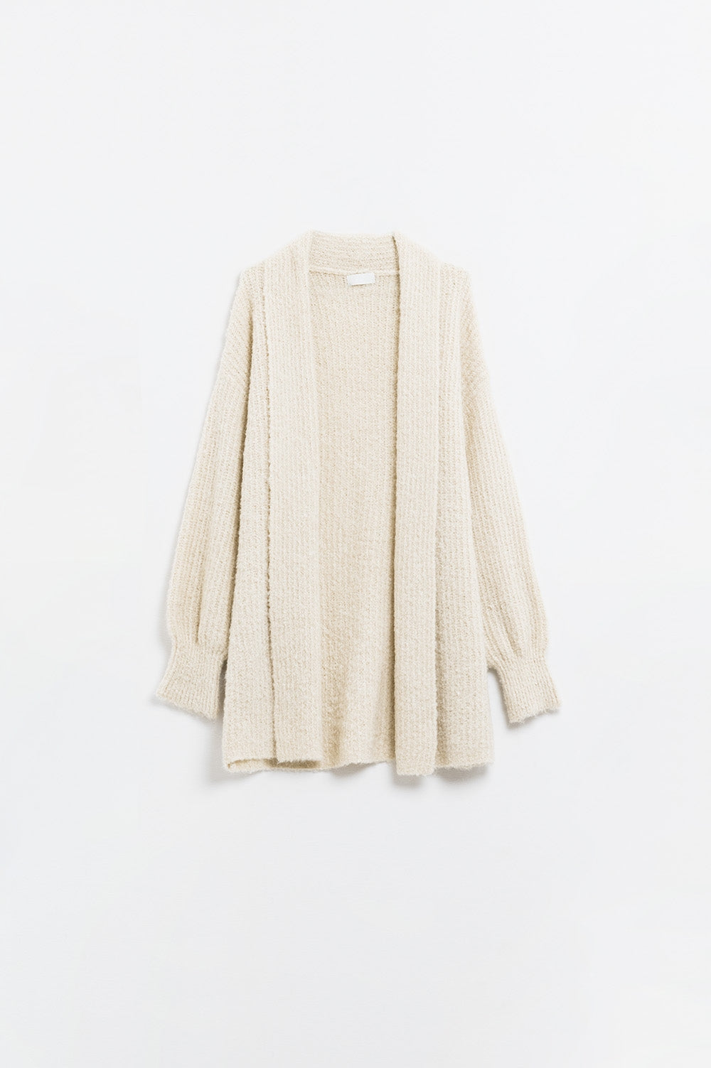 maxi fluffy knitted cargidan in cream - Jumpers