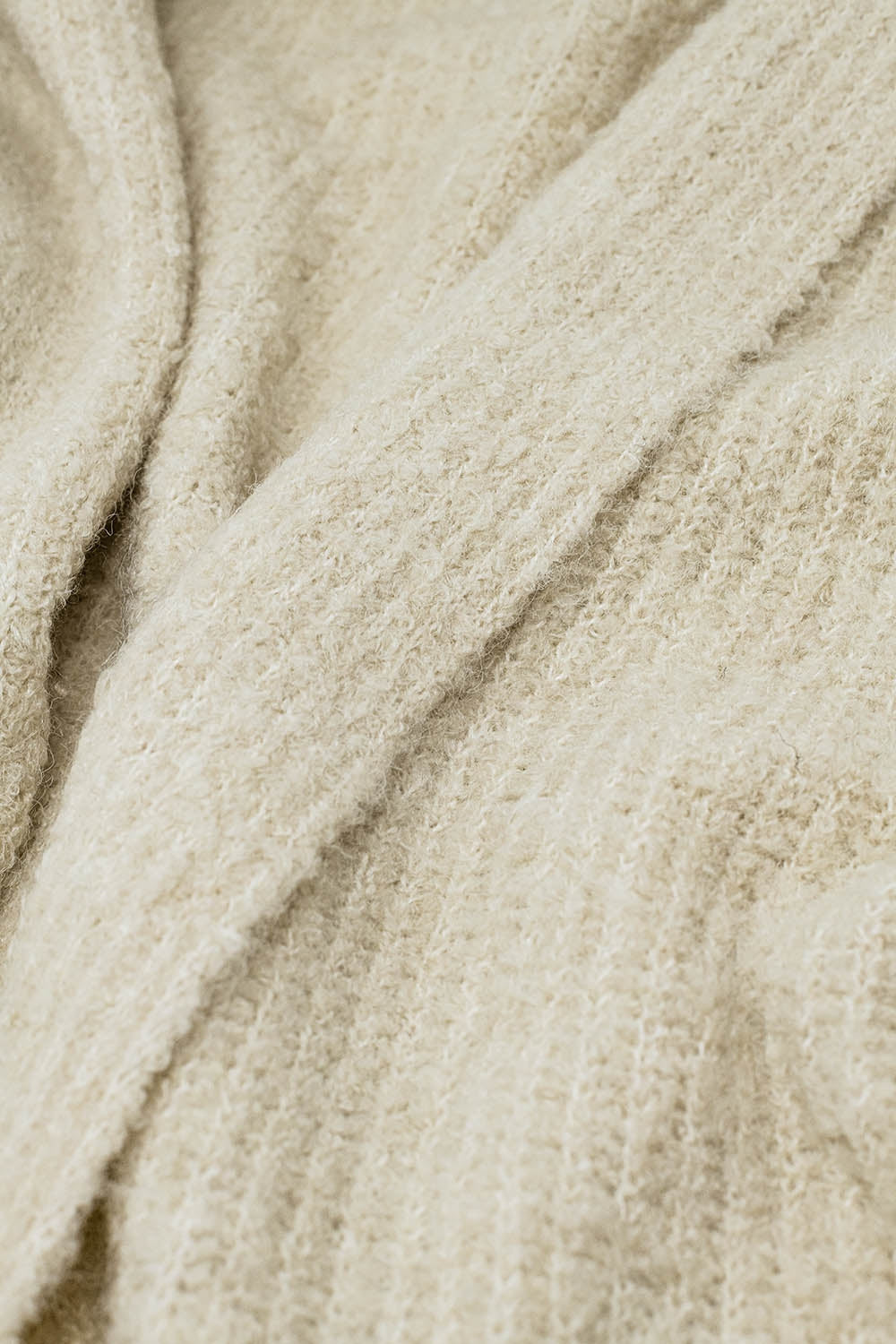 maxi fluffy knitted cargidan in cream - Jumpers