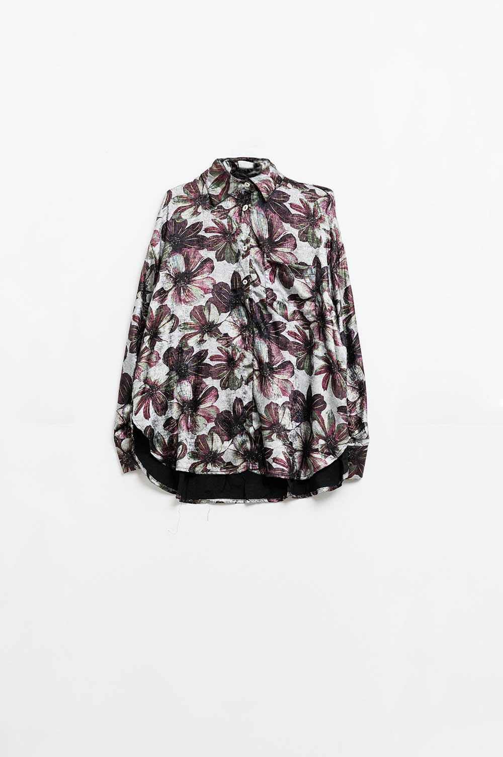 Metallic effect flower print shirt - Shirts