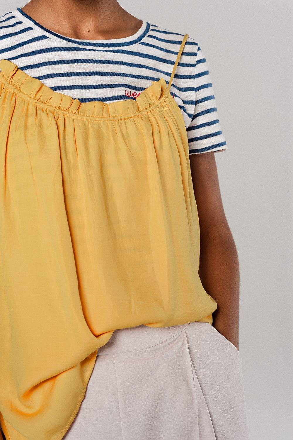 Mustard top with open back detail - Tops