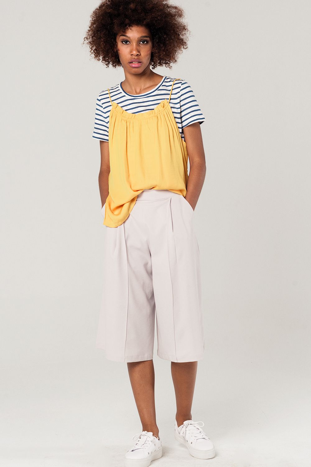 Mustard top with open back detail - Tops