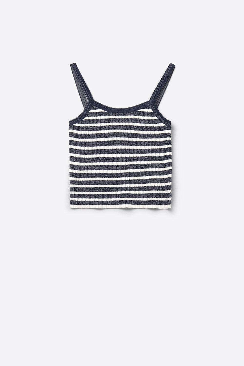 Navy top with white stripes and straps - Tops