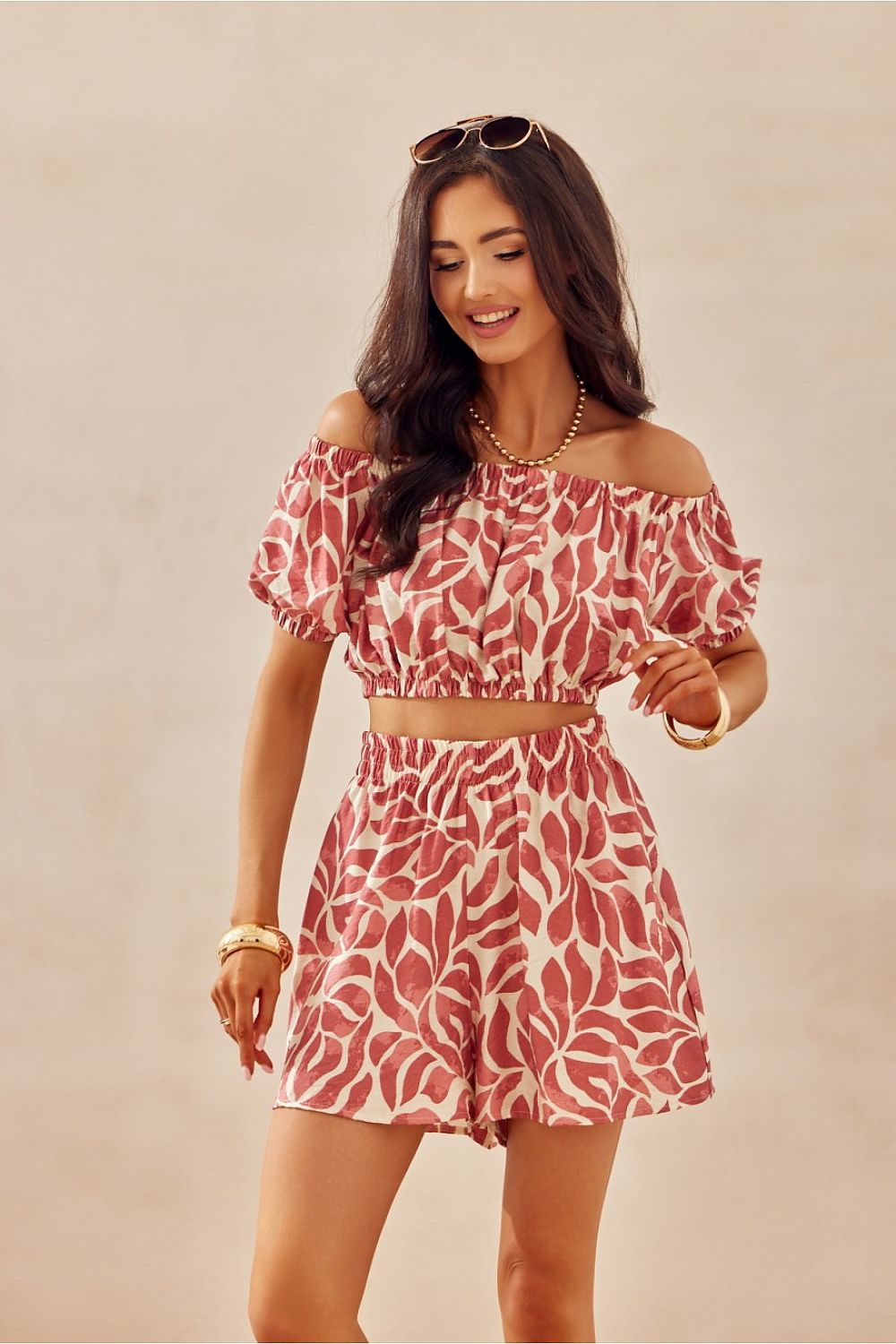 Off Shoulder Crop Top in Zebra Print -