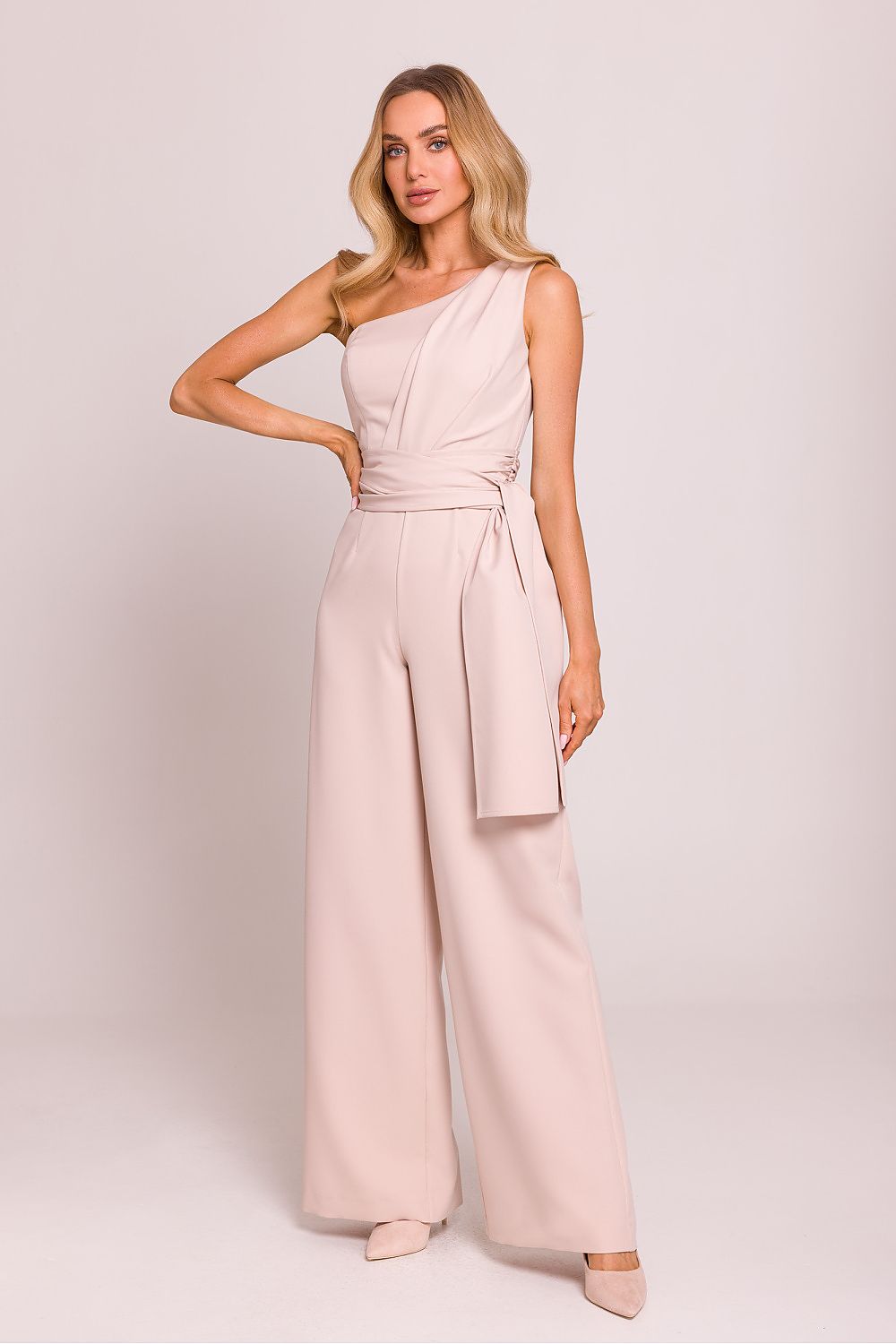 One Shoulder Jumpsuit for Women Elegant Design beige - Jumpsuits