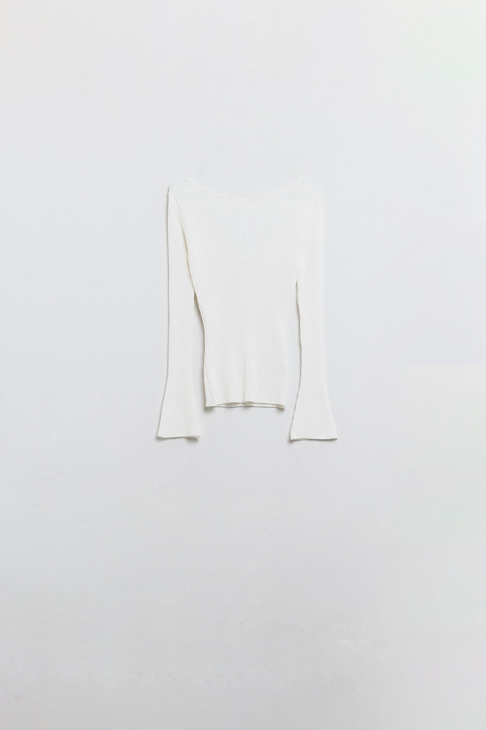 open back white ribbed sweater - Jumpers