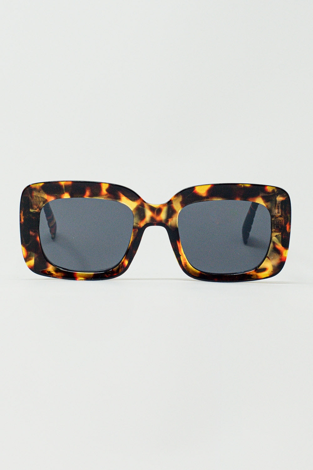 Oversized Rectangular Sunglasses in vintage Tortoise Shell - Sunglasses
