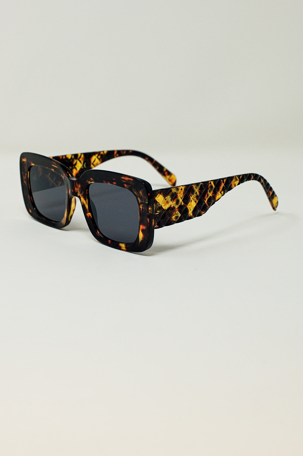 Oversized Rectangular Sunglasses in vintage Tortoise Shell - Sunglasses