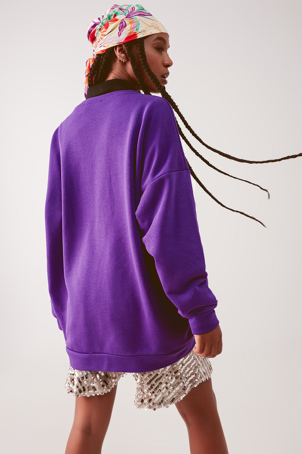 Oversized sweatshirt in purple Q2 Sweaters BoutiqueLua