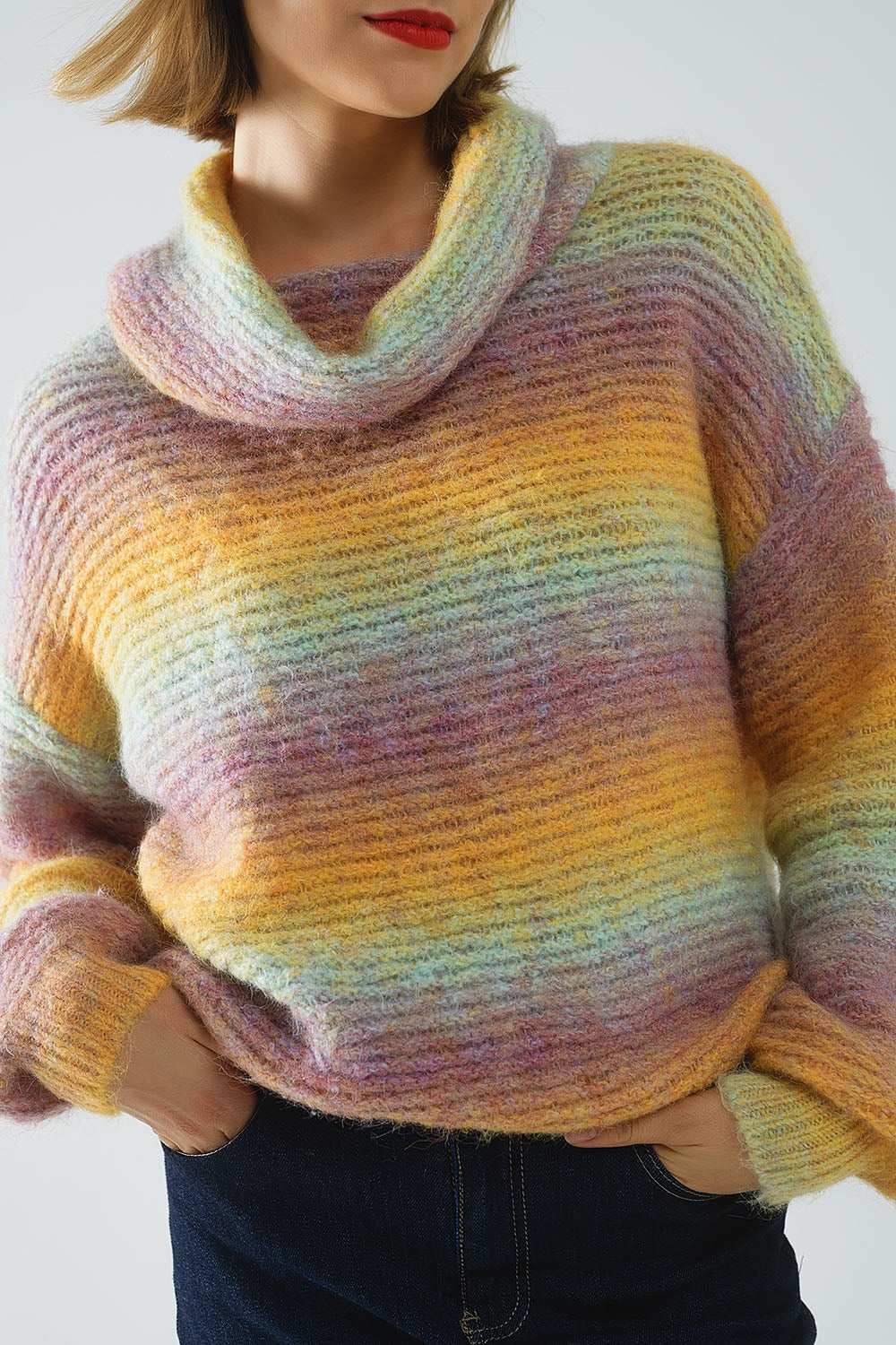 Oversized Turtleneck Comfy Sweater in multicolor - Jumpers