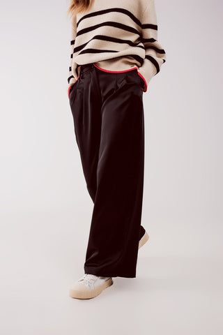 Pantalon à plis palazzo en noir
