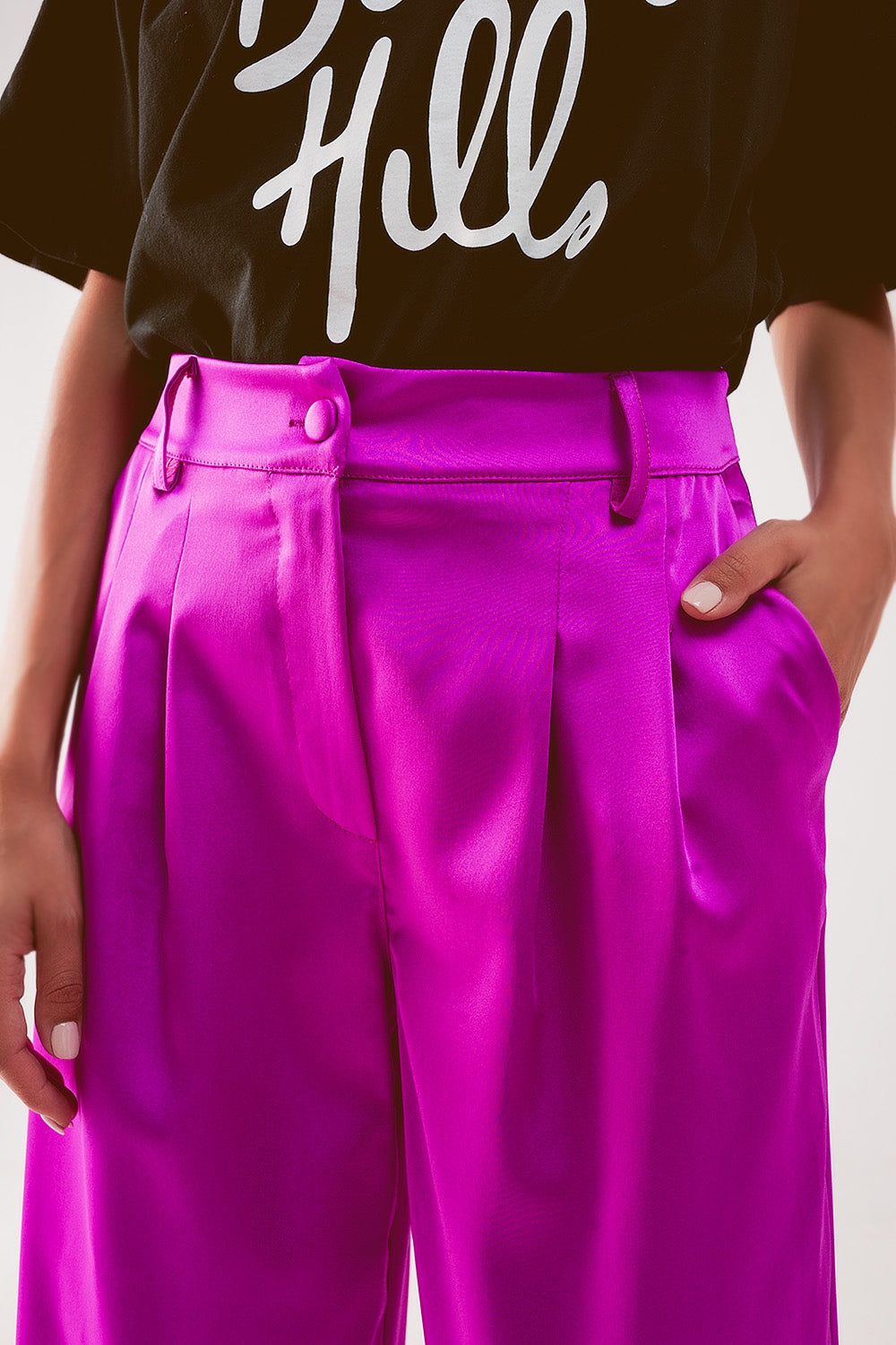 Palazzo pleated pants in fuchsia Q2 Pants BoutiqueLua