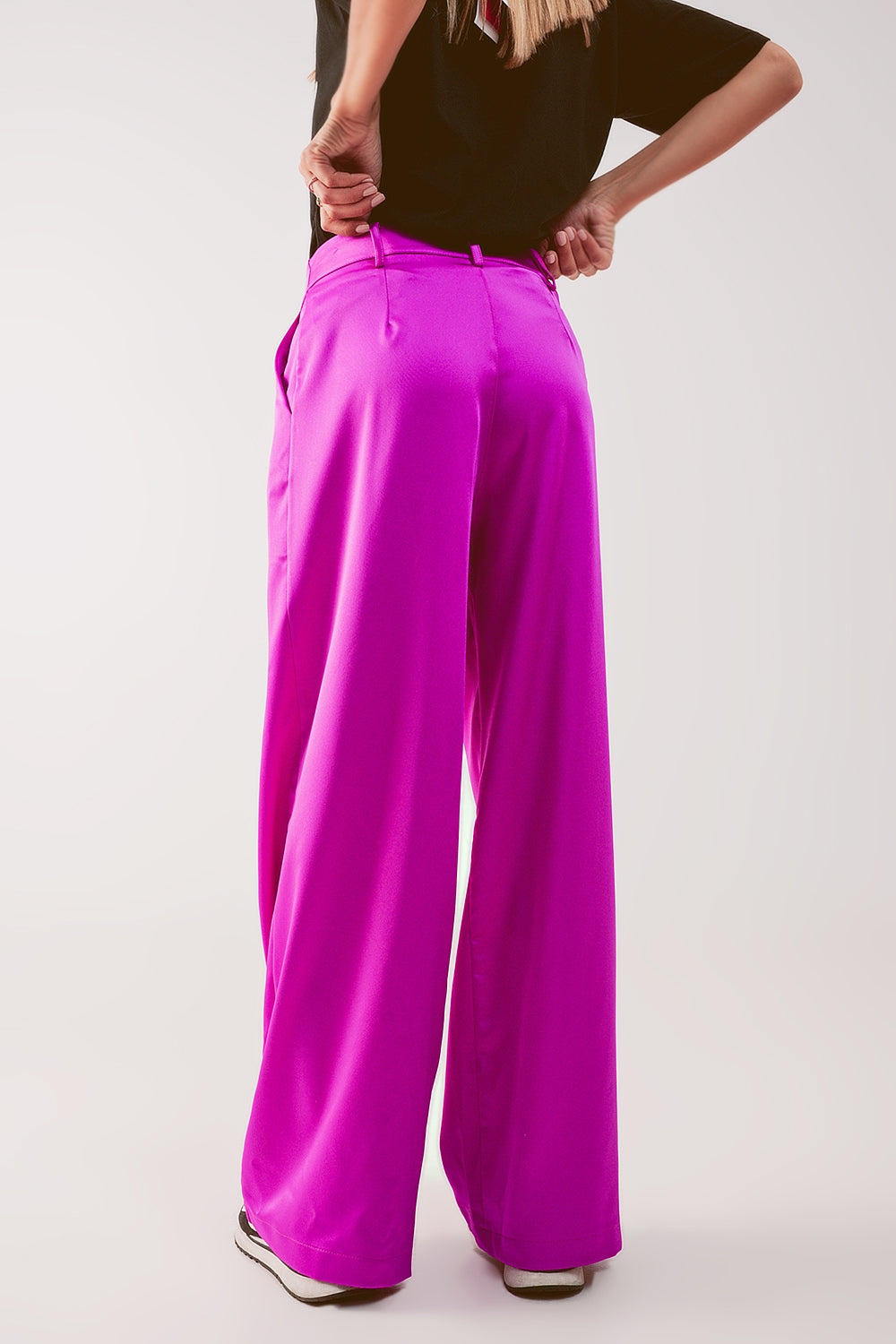 Palazzo pleated pants in fuchsia Q2 Pants BoutiqueLua
