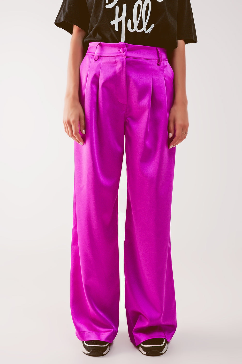 Palazzo pleated pants in fuchsia Q2 Pants BoutiqueLua