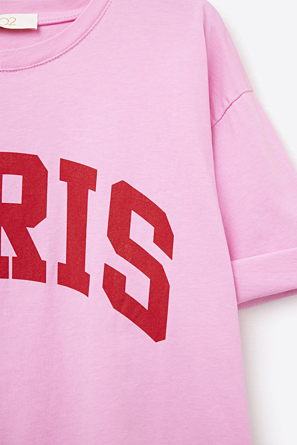 Pink Paris Relaxed T-shirt with Red Letters - Tops