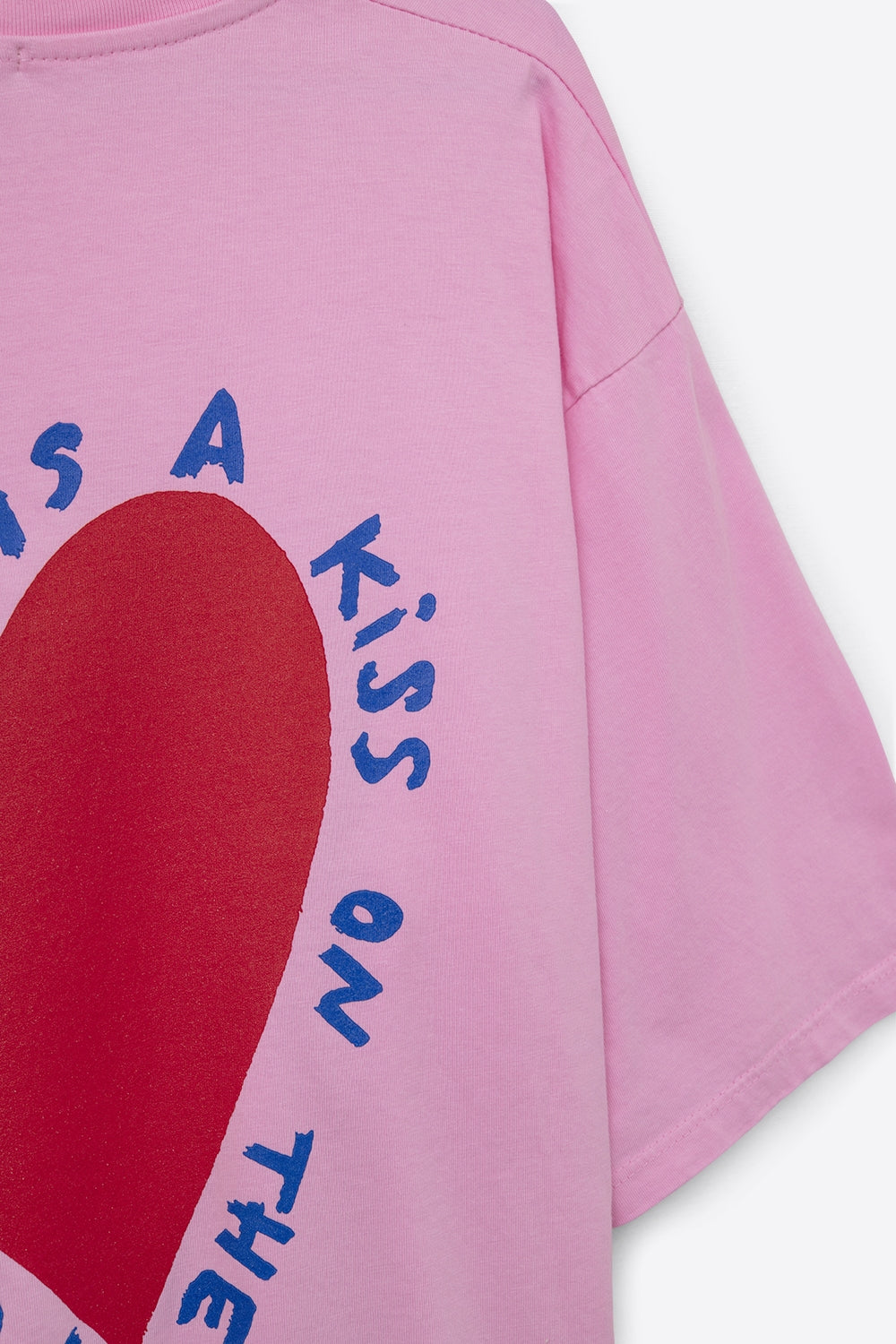 Pink T-shirt With Love is a Kiss on the Forehead - T-Shirts