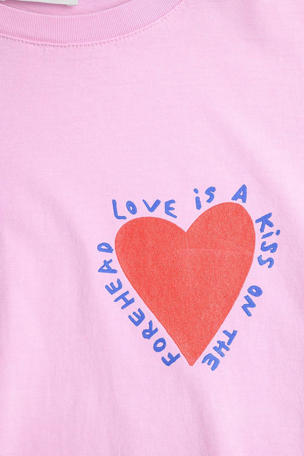 Pink T-shirt With Love is a Kiss on the Forehead - T-Shirts