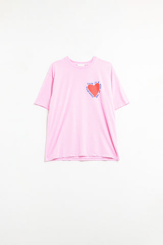 Pink T-shirt With Love is a Kiss on the Forehead