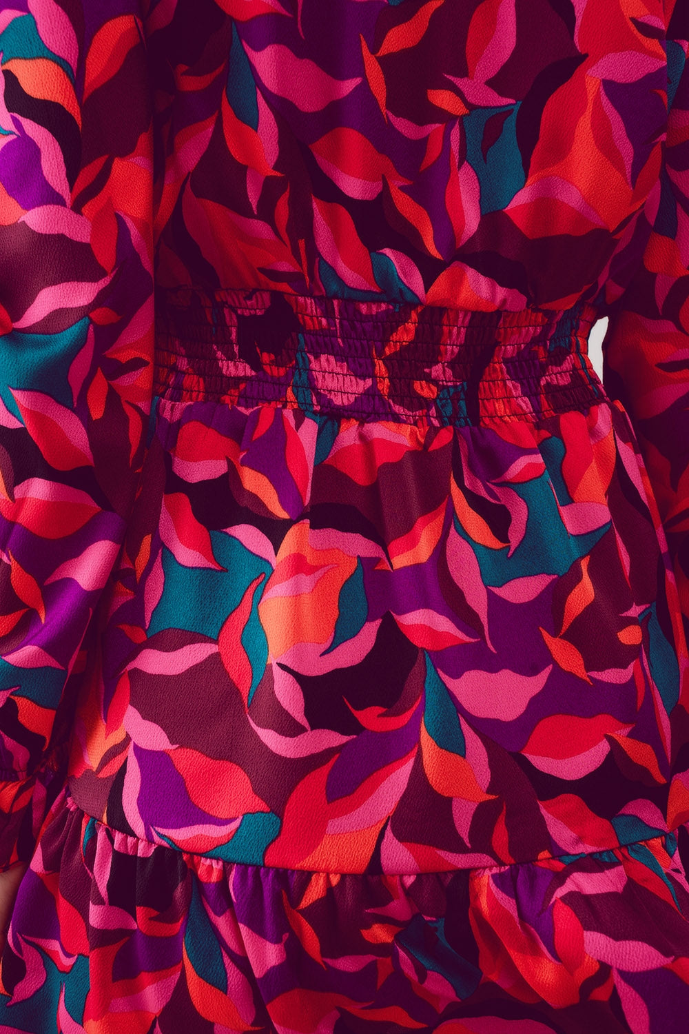Puff sleeve mini dress in fuchsia Q2 Dresses BoutiqueLua