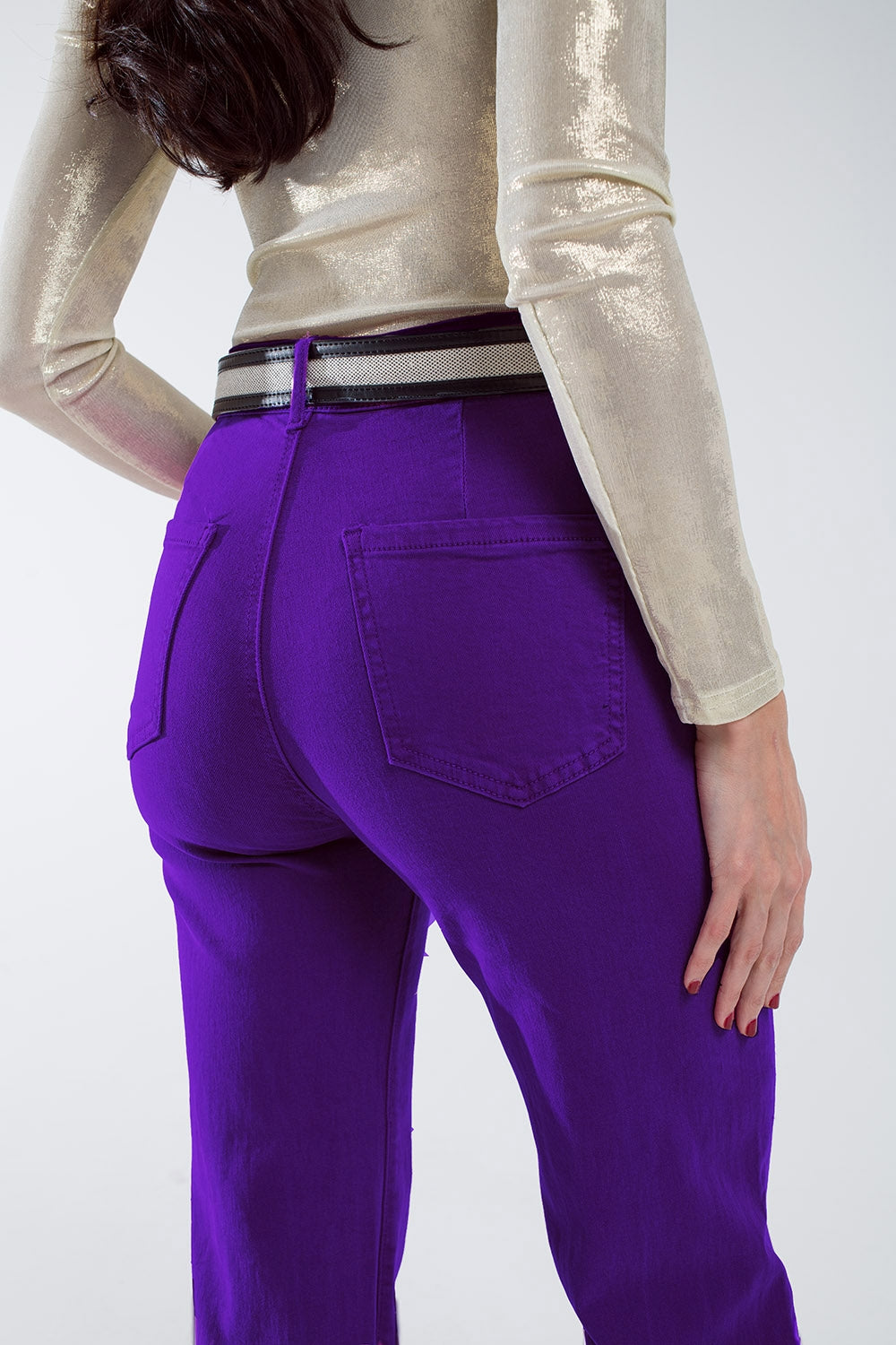 Purple flair jeans with large front pockets - Jeans