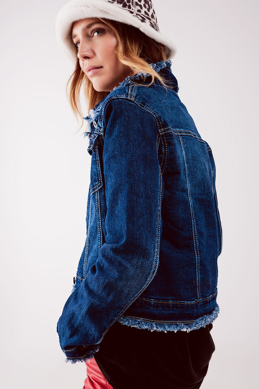 Raw denim jacket in mid blue - Jackets
