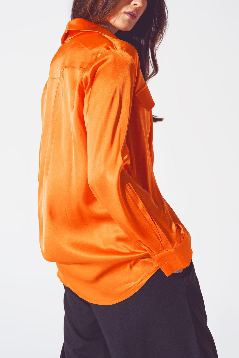 Rayon relaxed shirt in bright orange Q2 Shirts BoutiqueLua