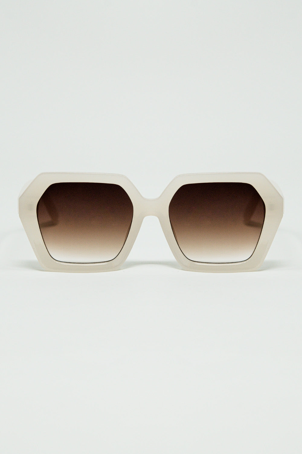 Rectangular sunglasses in white translucent color - Sunglasses