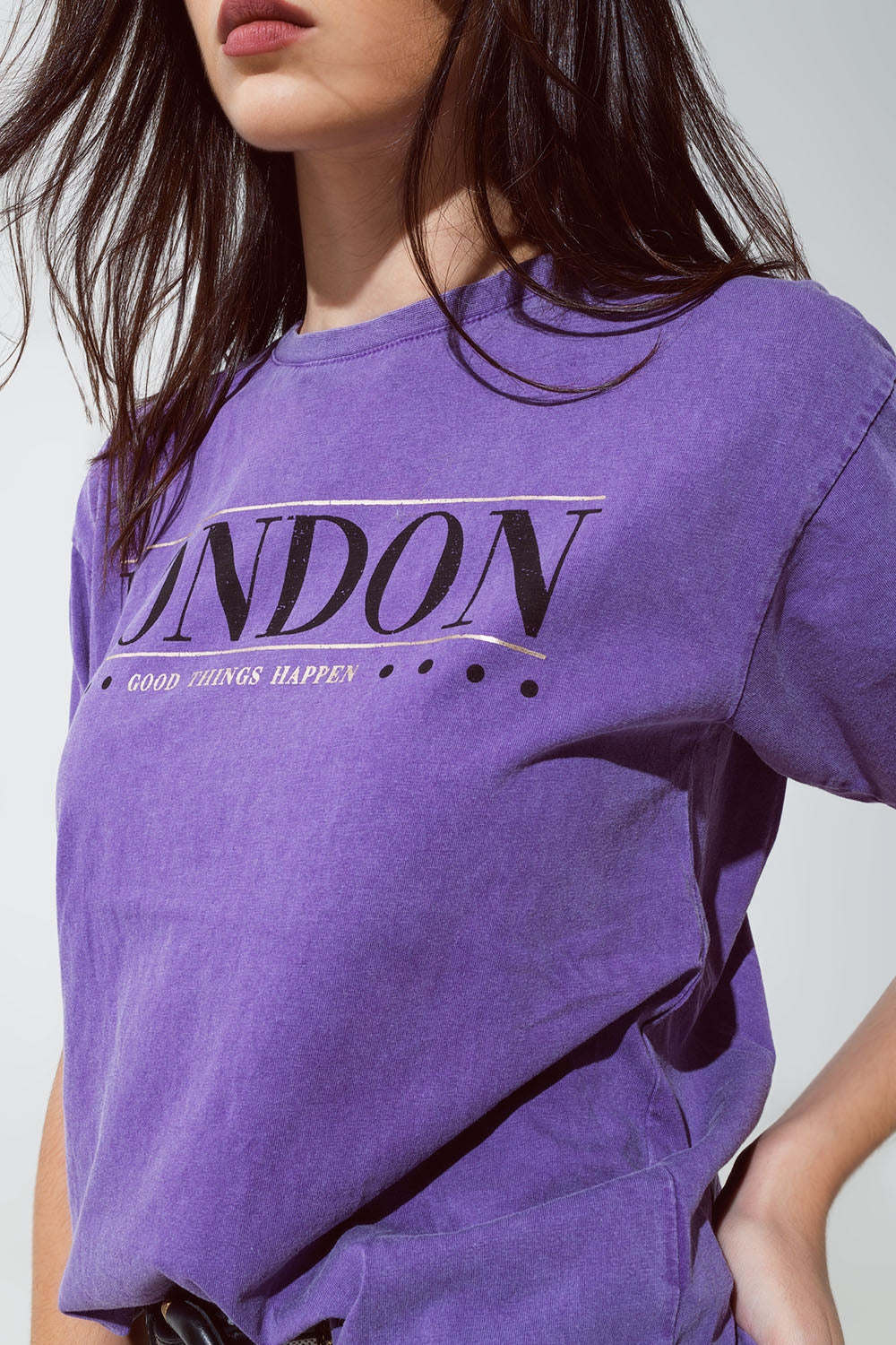 relaxed fit T-shirt in washed purple with london logo - T-Shirts