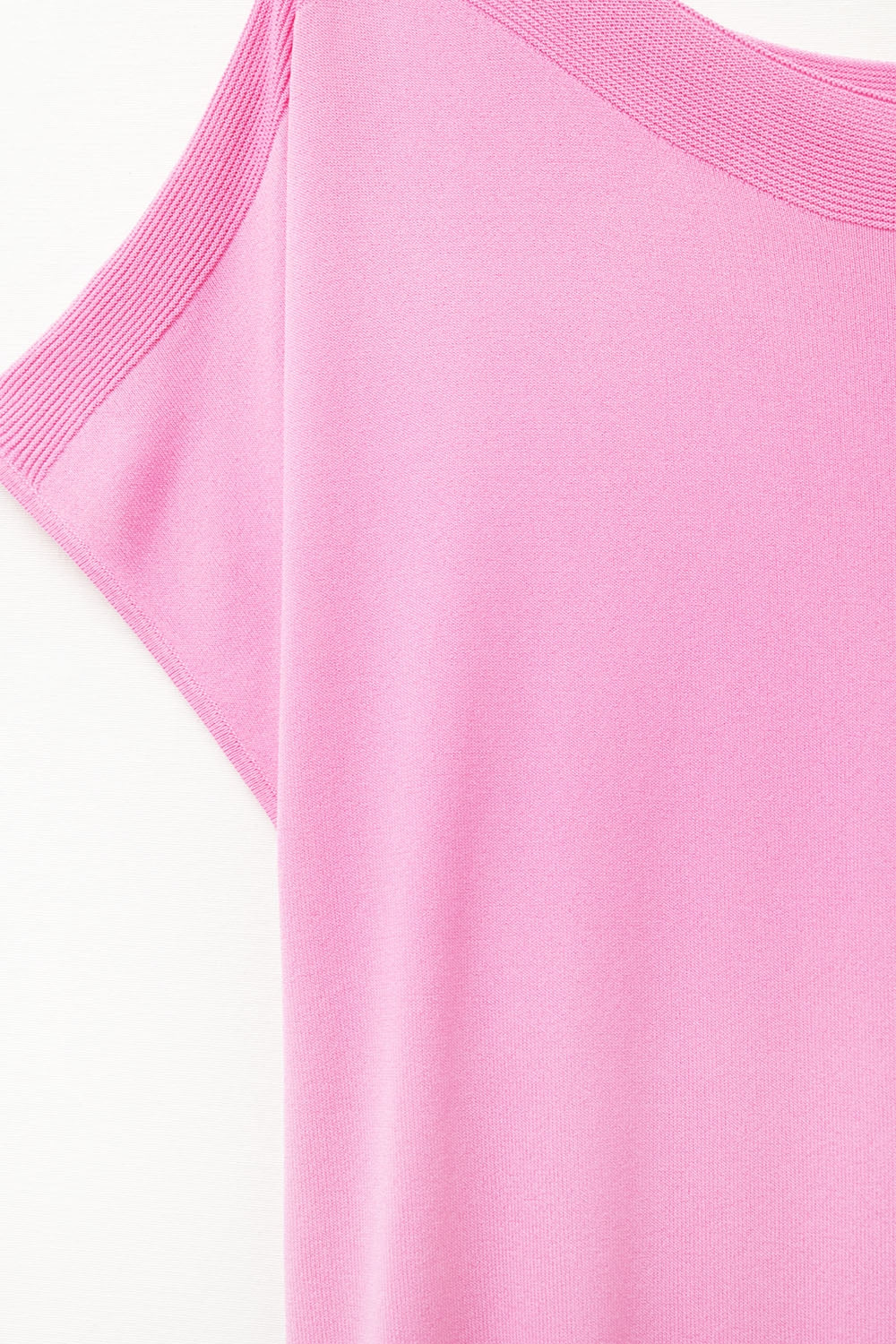 Relaxed fucsia boatneck sweater with dropped sleeves - Sweaters