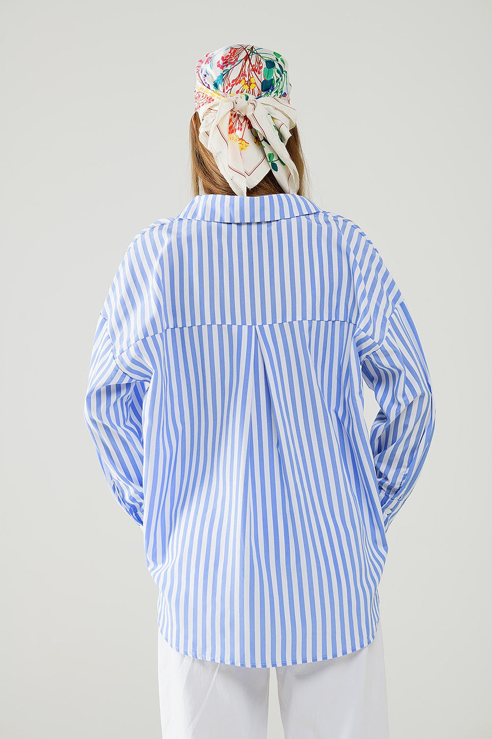 Relaxed light Blue striped blouse - Blouses