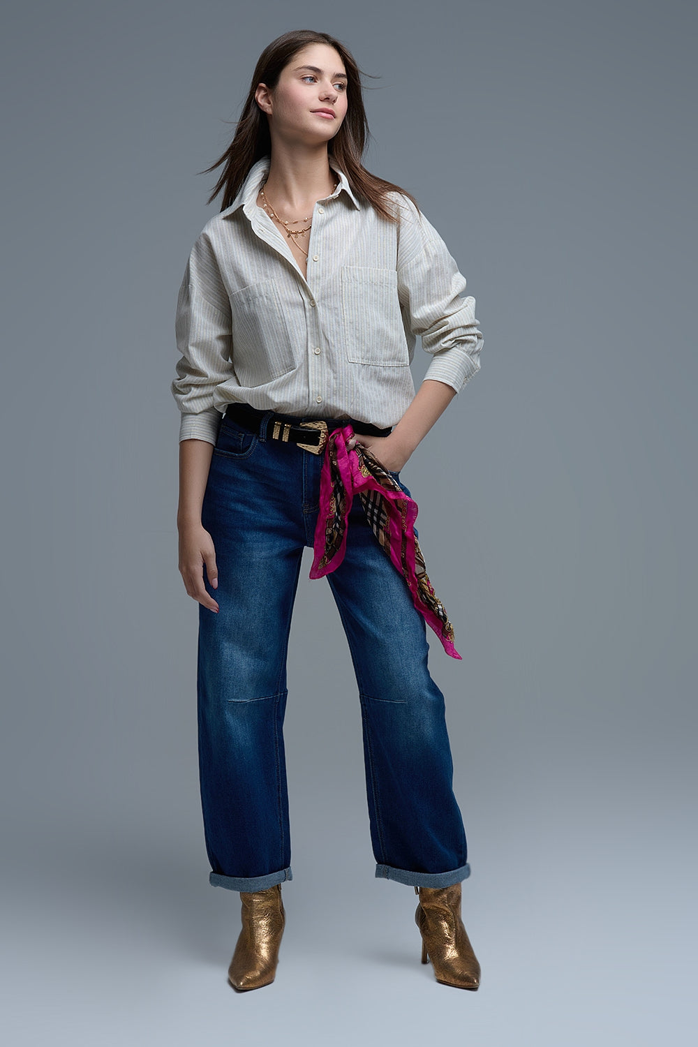 Relaxed Stripe Shirt With Oversized Chest Pockets - Shirts