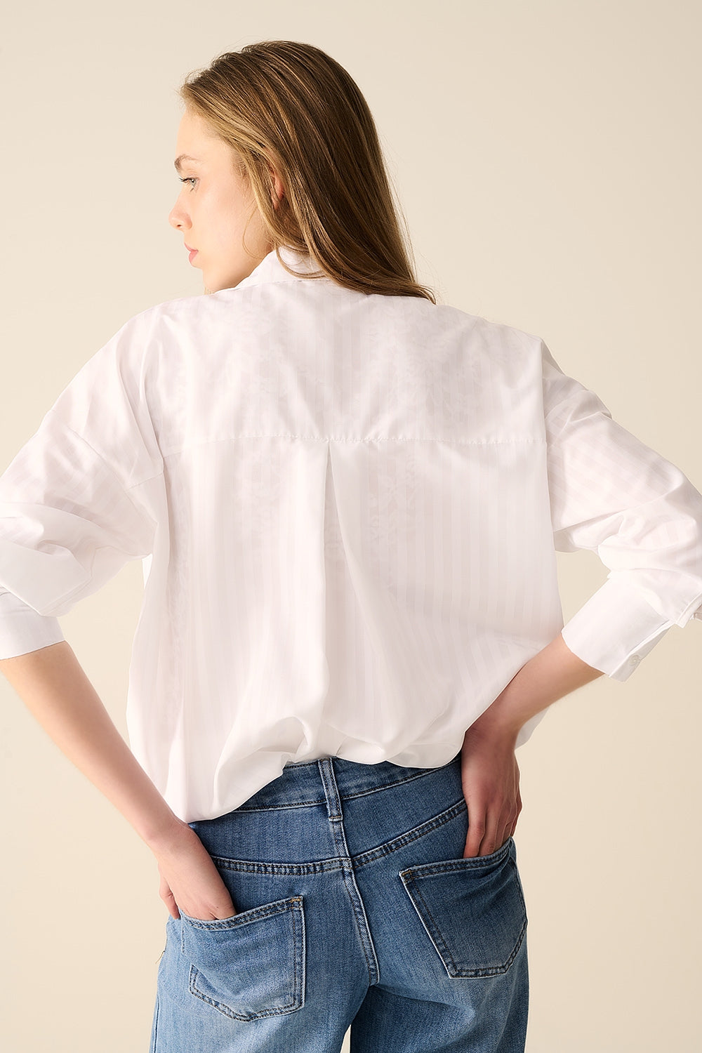 Relaxed White striped blouse - Blouses
