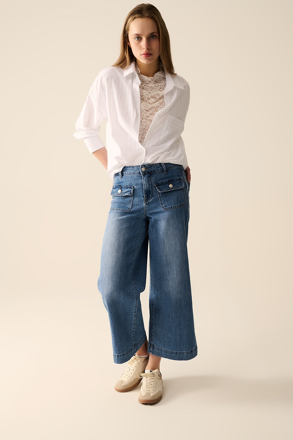 Relaxed White striped blouse - Blouses