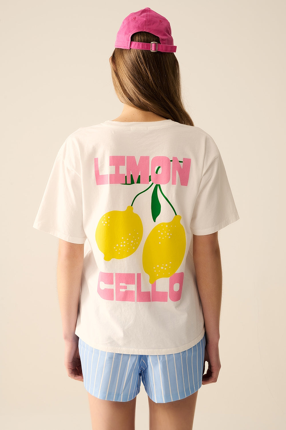 relaxed white t-shirt with lemon print - T-Shirts