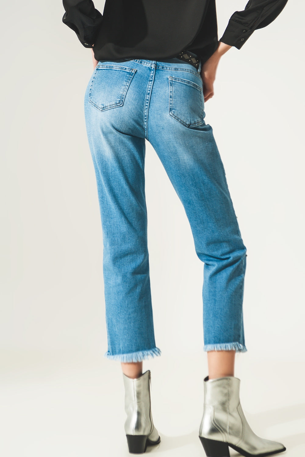 Ripped embellished jeans in lightwash - Jeans