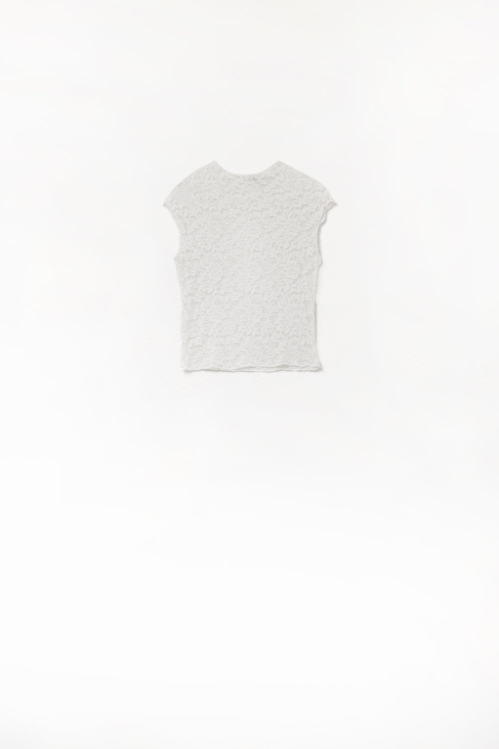 Romantic Lace T-shirt With Sleeveless in White - T-Shirts