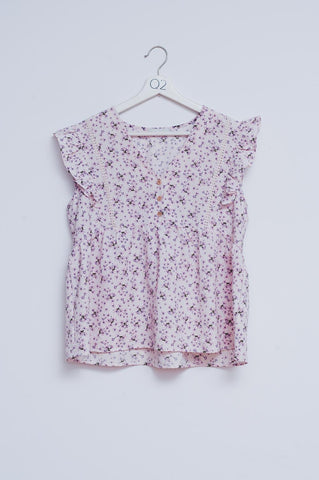 Blusa detalhe babado lilás