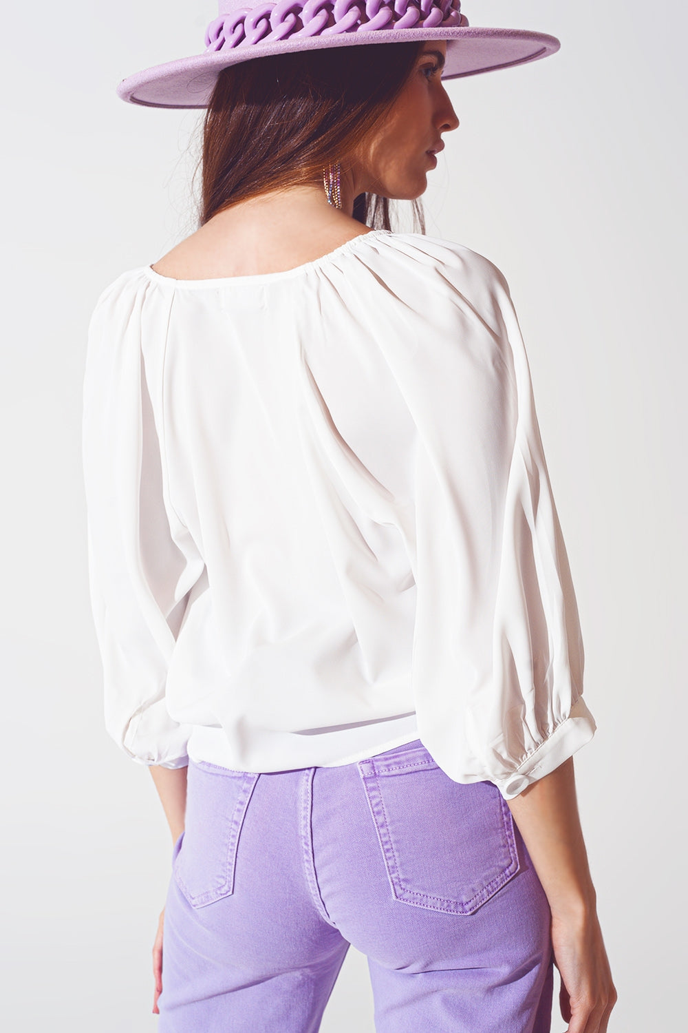 Satin button through shirt in cream Q2 Shirts BoutiqueLua