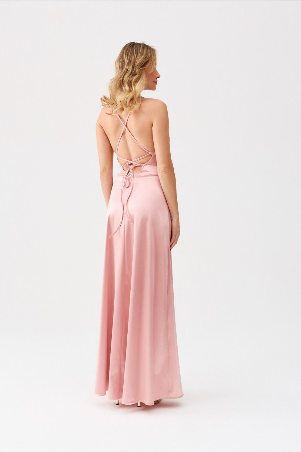 Boutique Lua Satin Formal Dress With Slit -