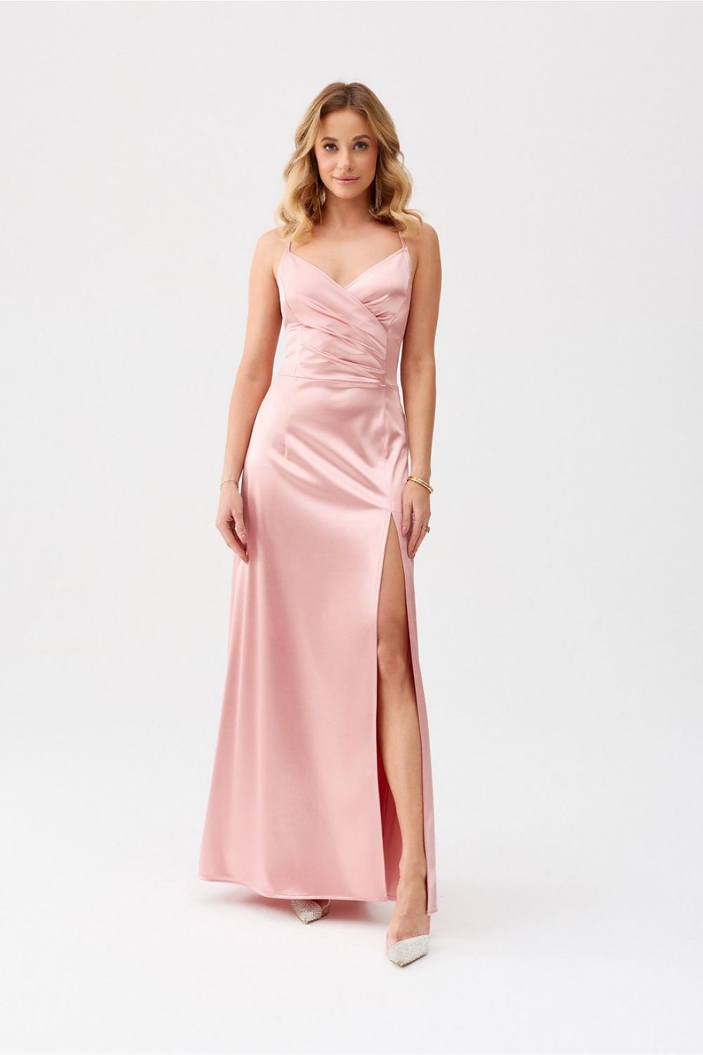 Boutique Lua Satin Formal Dress With Slit -