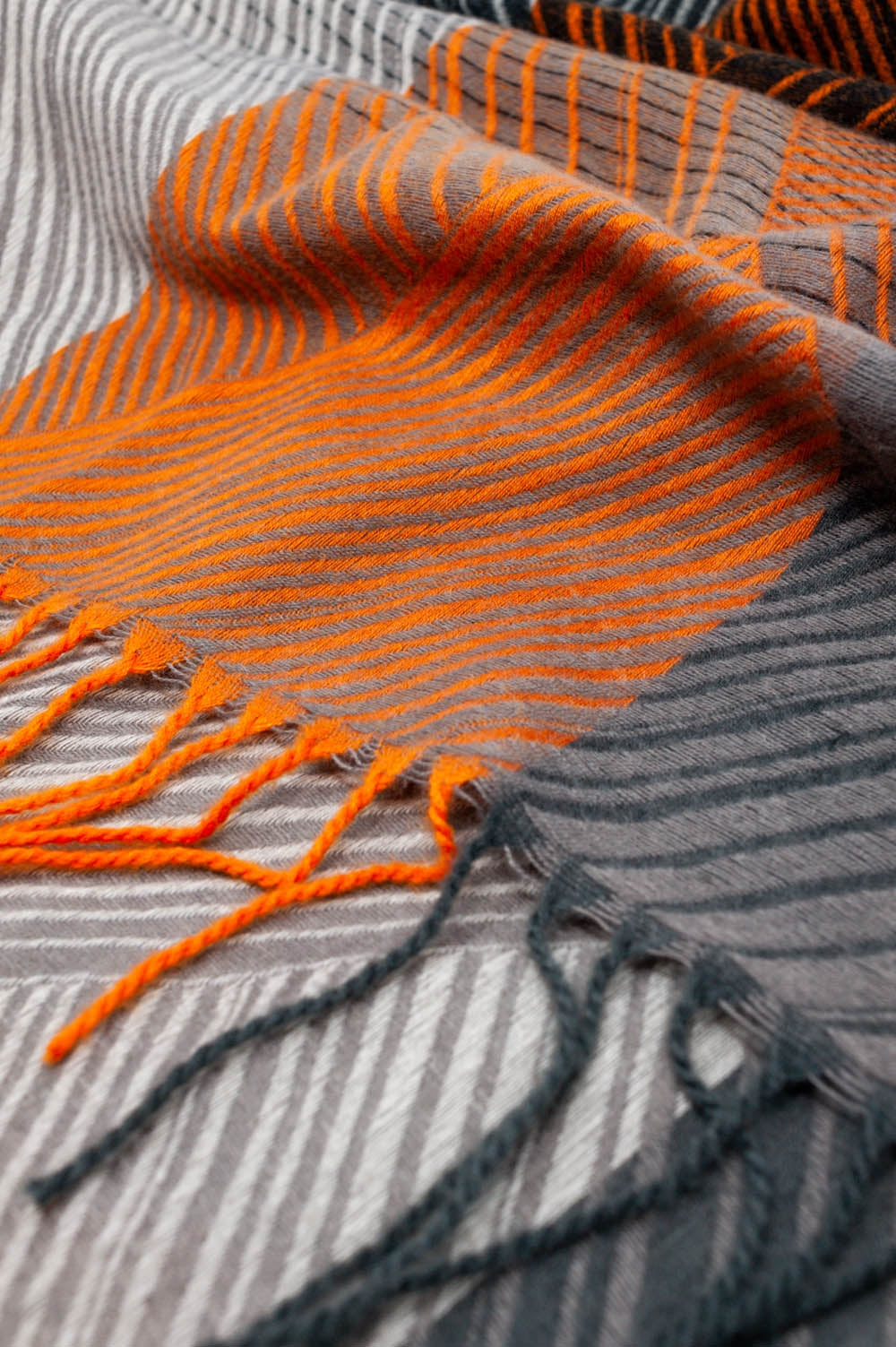 Scarf in orange & black stripe - Scarves
