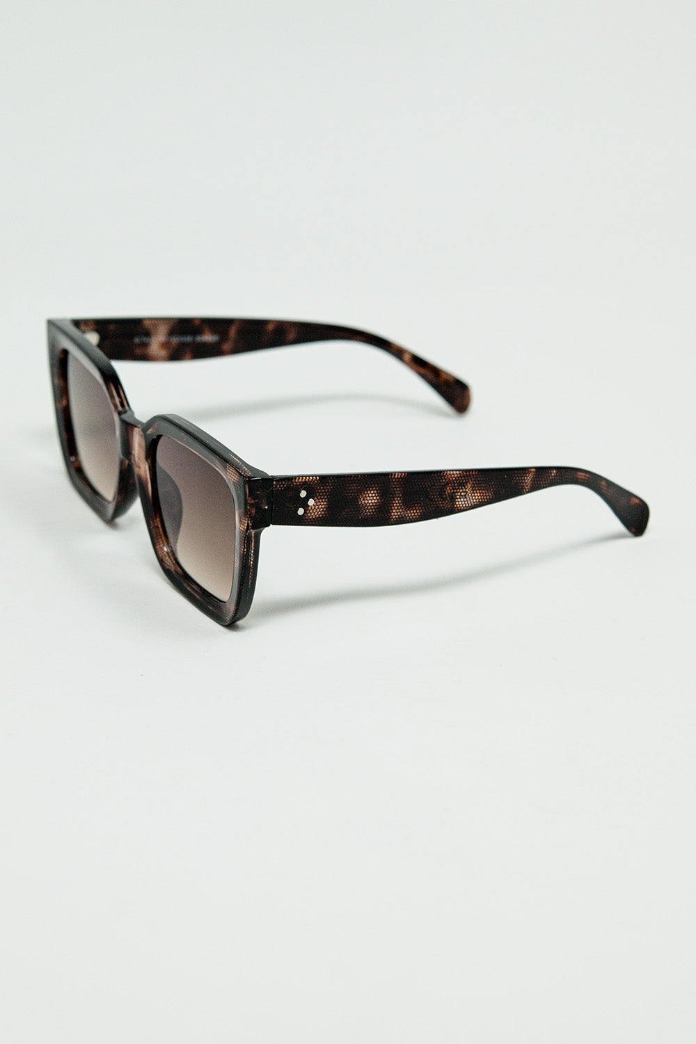 shaded brown Oversized square sunglasses -